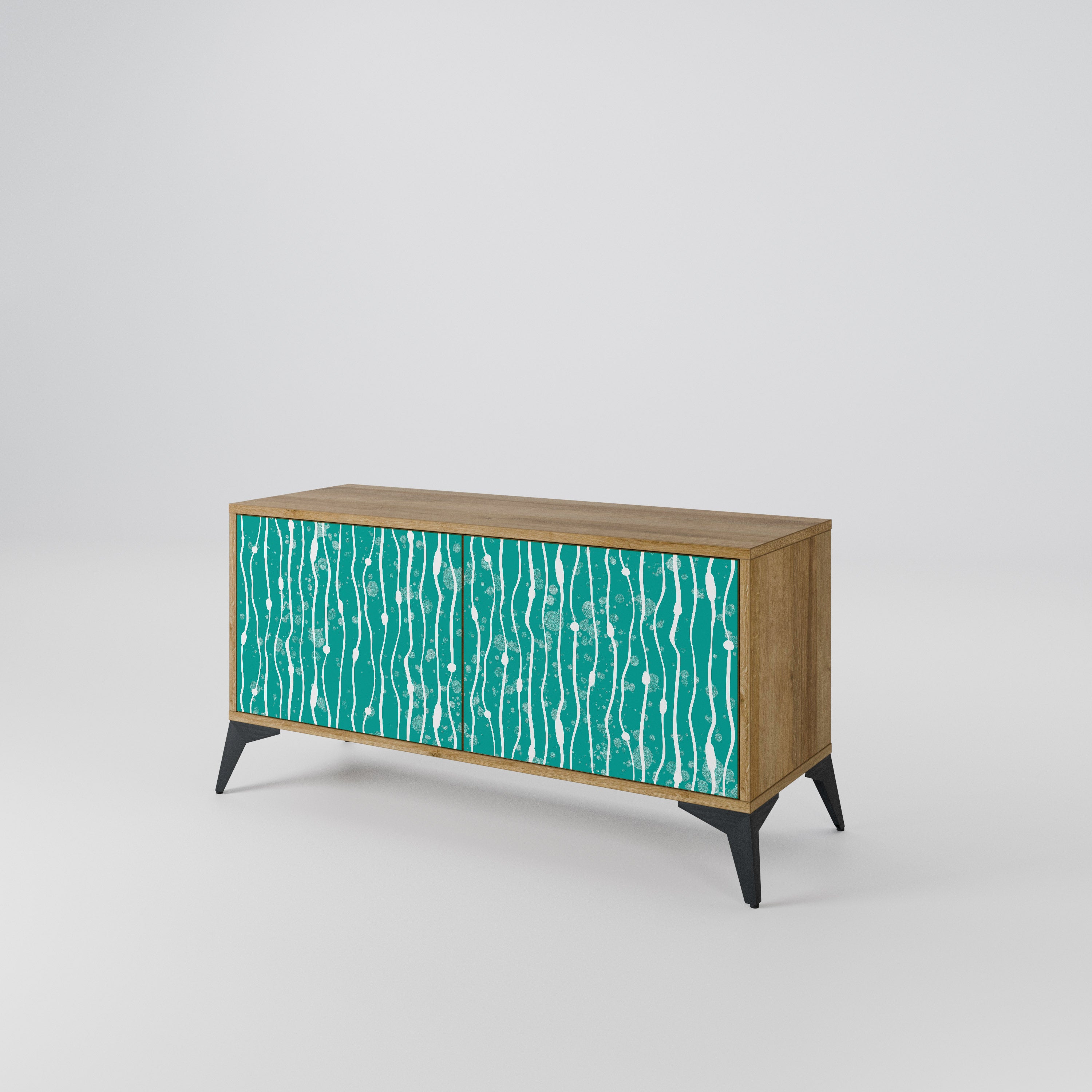 TURQUOISE RAIN Compact 2-Door TV Cabinet