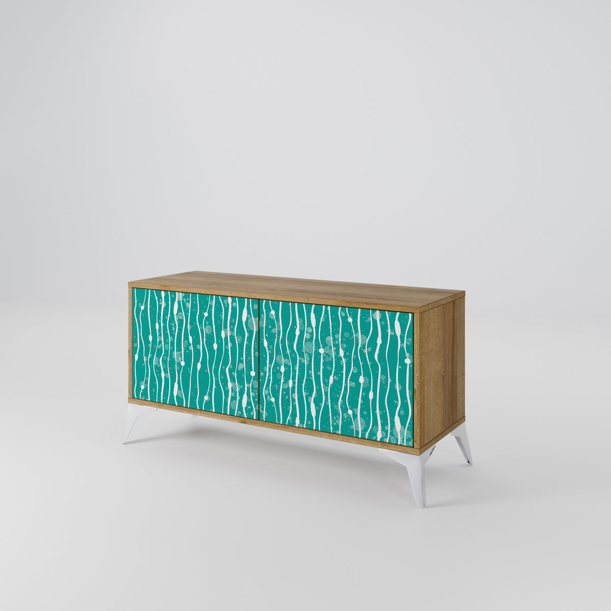 TURQUOISE RAIN Mueble de TV Compacto de 2 puertas