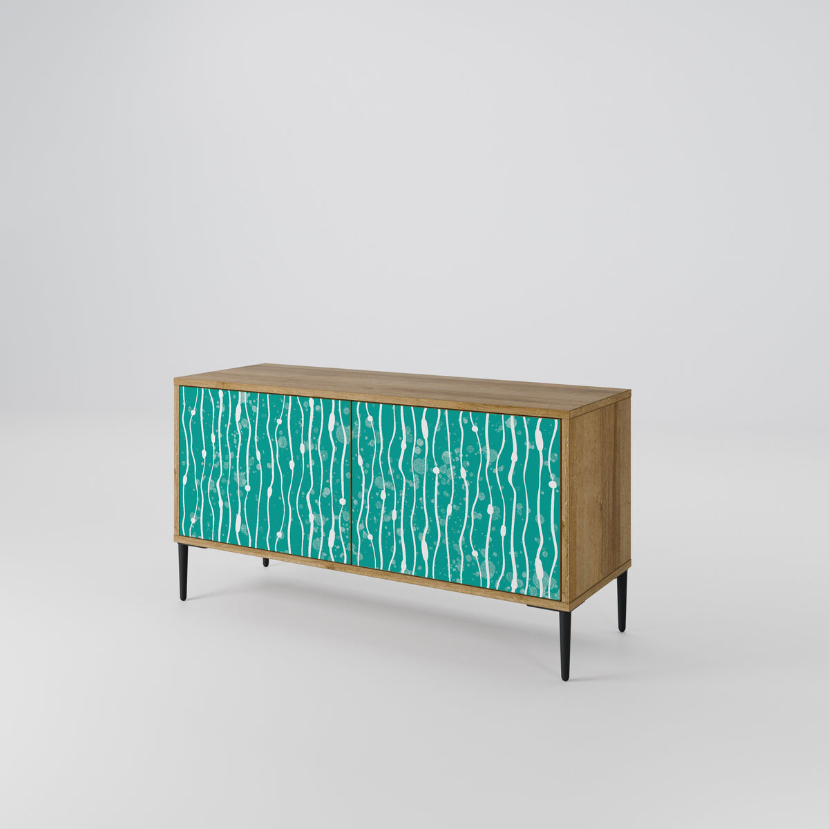 TURQUOISE RAIN Mueble de TV Compacto de 2 puertas