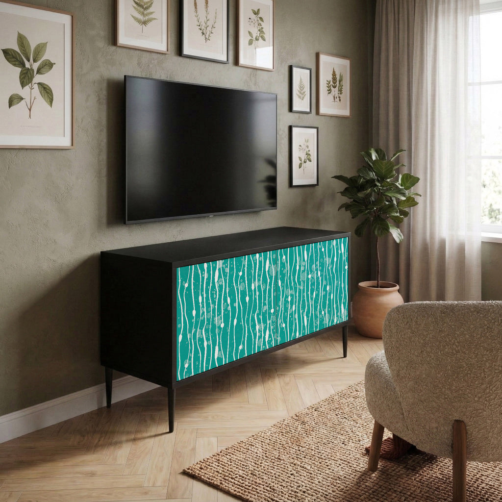 TURQUOISE RAIN Mueble de TV Compacto de 2 puertas
