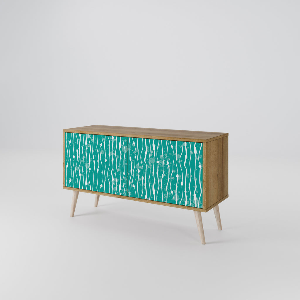 TURQUOISE RAIN Mueble de TV Compacto de 2 puertas