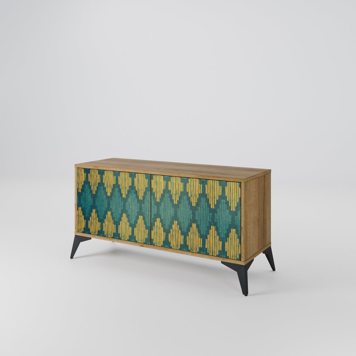 POLYGONS Mueble de TV Compacto de 2 puertas