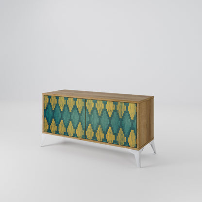 POLYGONS Mueble de TV Compacto de 2 puertas