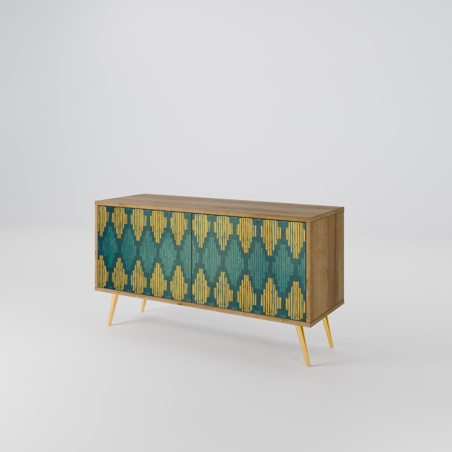POLYGONS Mueble de TV Compacto de 2 puertas