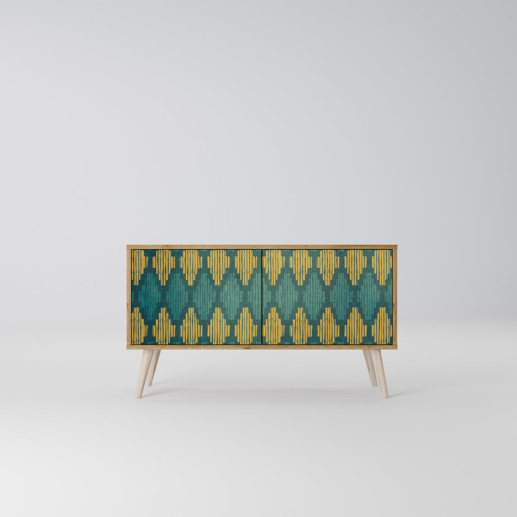 POLYGONS Mueble de TV Compacto de 2 puertas