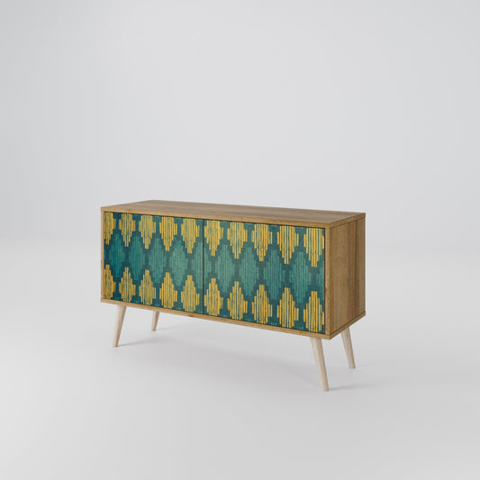 POLYGONS Mueble de TV Compacto de 2 puertas