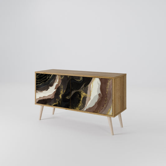 GOLD DUST Mueble de TV Compacto de 2 puertas