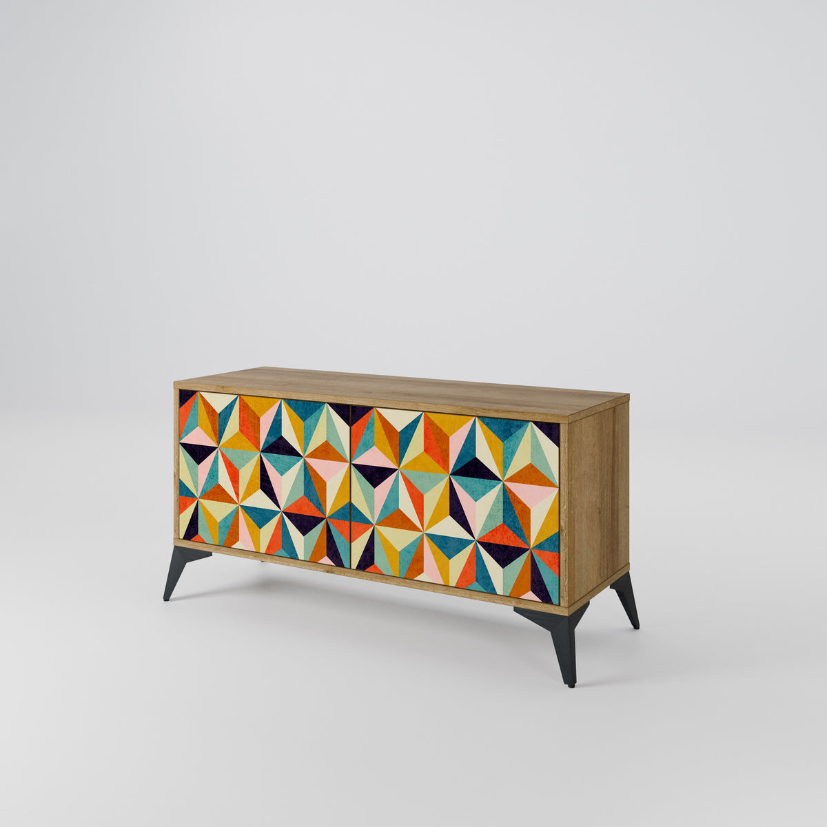 TESSELATE TREASURES Mueble de TV Compacto de 2 puertas