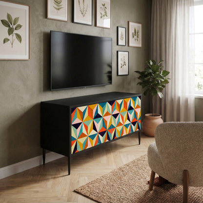 TESSELATE TREASURES Mueble de TV Compacto de 2 puertas