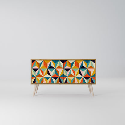 TESSELATE TREASURES Mueble de TV Compacto de 2 puertas