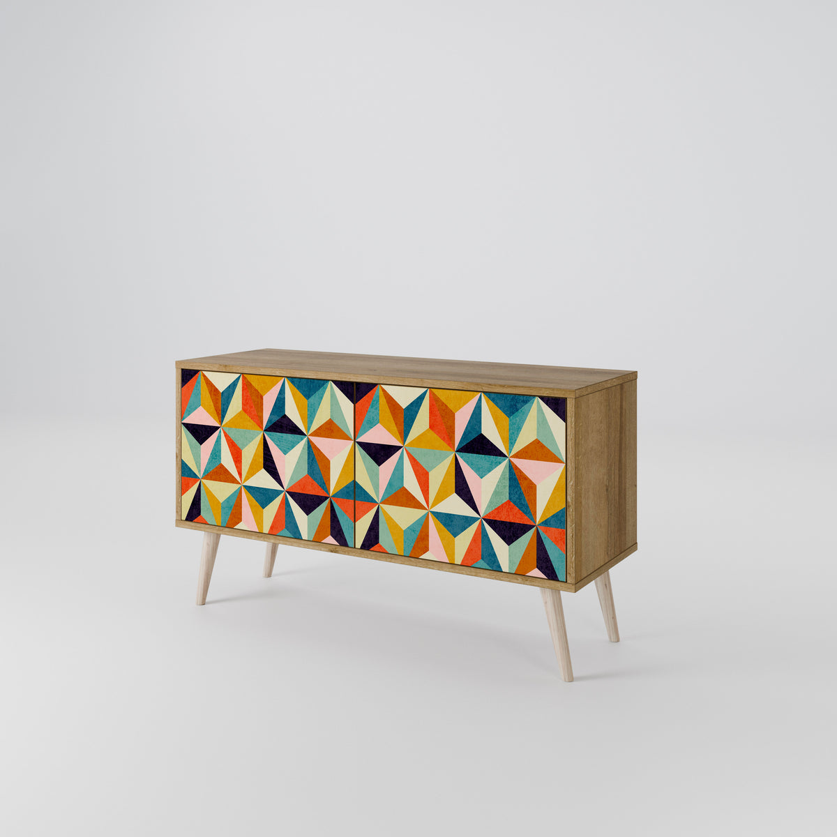 TESSELATE TREASURES Mueble de TV Compacto de 2 puertas
