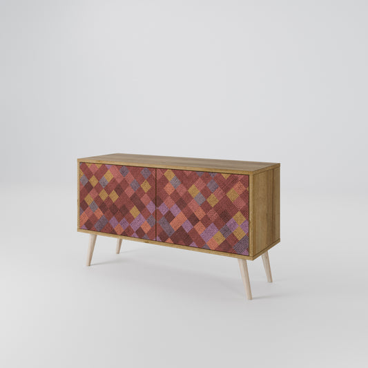 PAINTED SQUARES Mueble de TV Compacto de 2 puertas