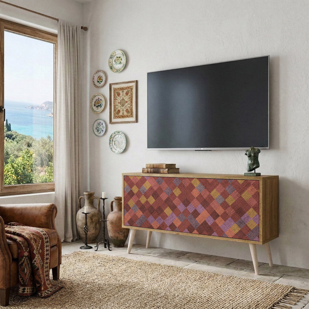 PAINTED SQUARES Mueble de TV Compacto de 2 puertas