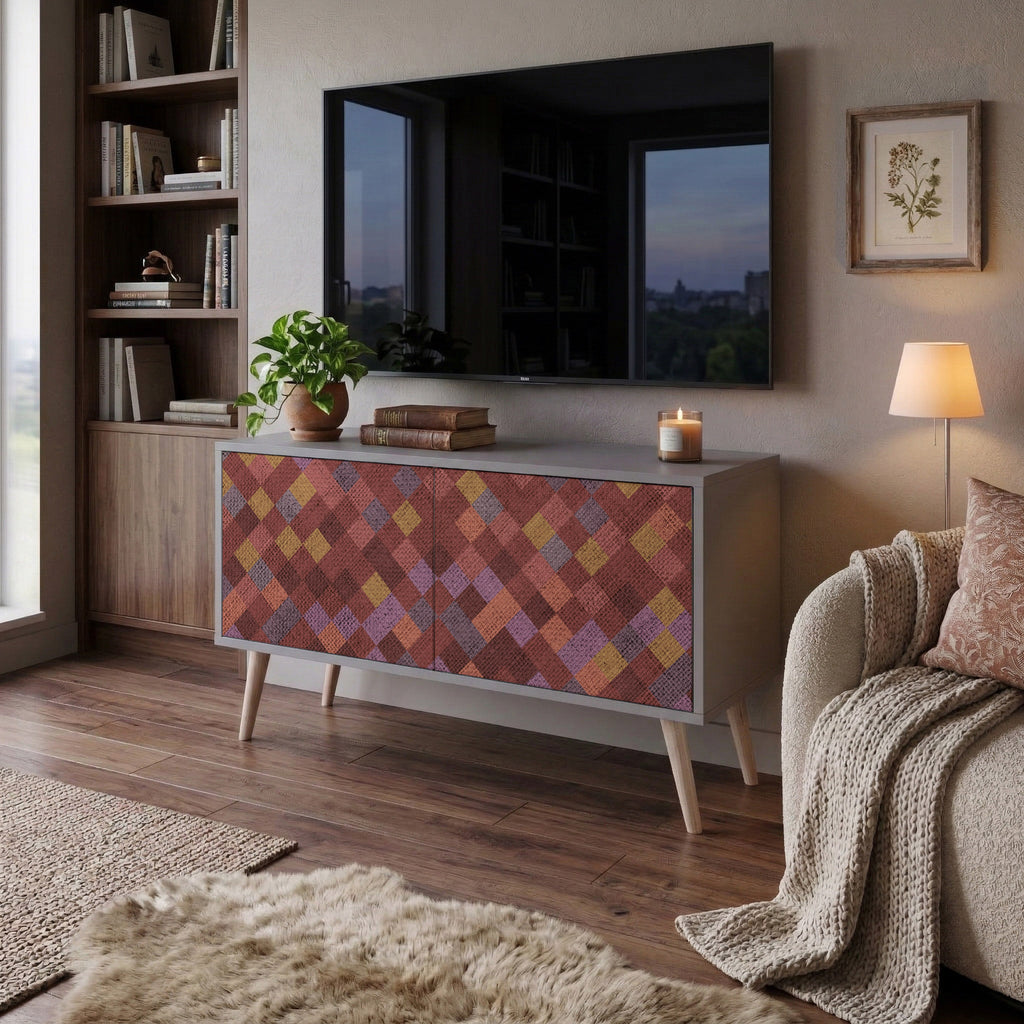 PAINTED SQUARES Mueble de TV Compacto de 2 puertas