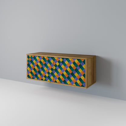 PAINTED SQUARES MIX Mueble de TV Compacto de 2 puertas