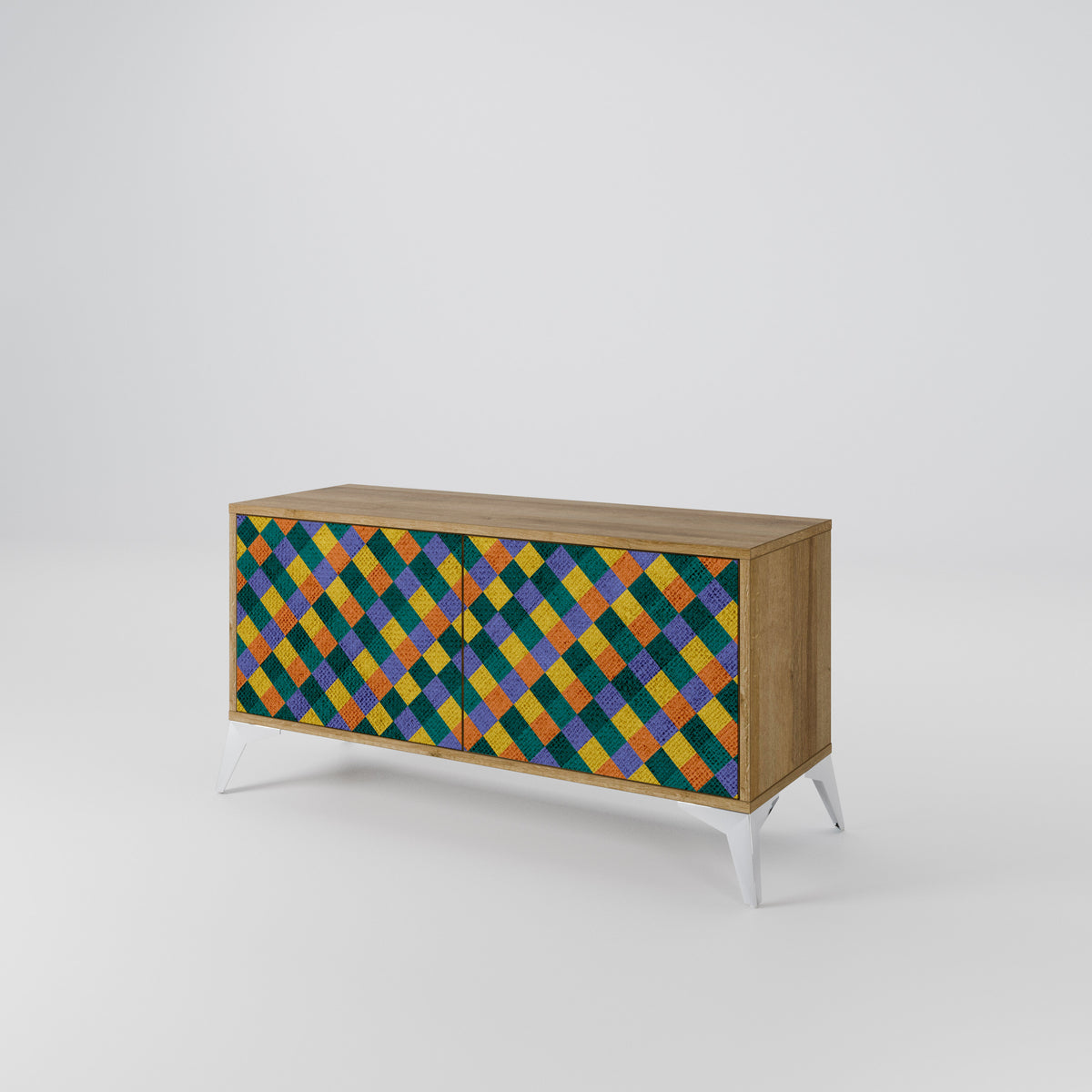 PAINTED SQUARES MIX Mueble de TV Compacto de 2 puertas