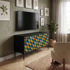 PAINTED SQUARES MIX Mueble de TV Compacto de 2 puertas