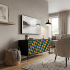 PAINTED SQUARES MIX Mueble de TV Compacto de 2 puertas