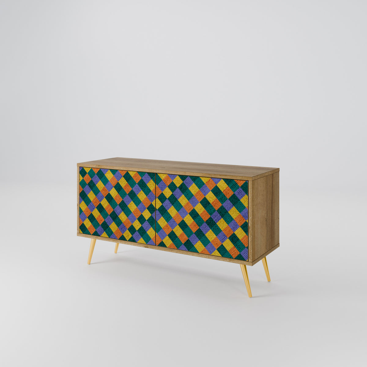 PAINTED SQUARES MIX Mueble de TV Compacto de 2 puertas