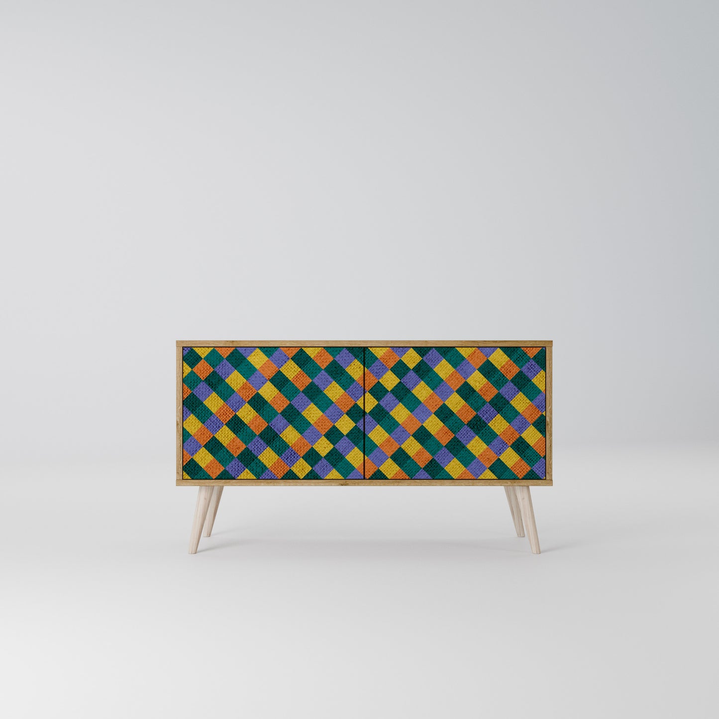PAINTED SQUARES MIX Mueble de TV Compacto de 2 puertas