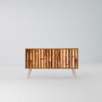 NATURAL WOOD Compact 2-Door TV Cabinet