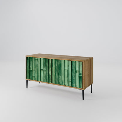 NATURAL GREEN Mueble de TV Compacto de 2 puertas