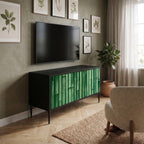 NATURAL GREEN Mueble de TV Compacto de 2 puertas
