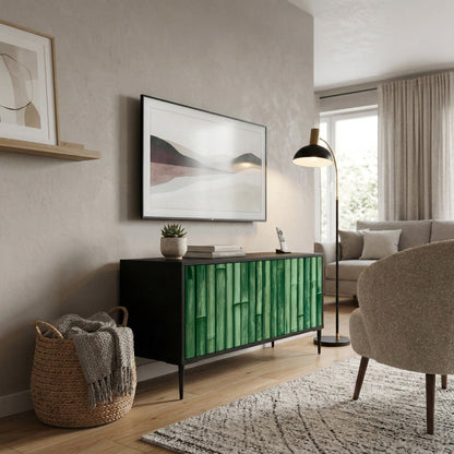 NATURAL GREEN Mueble de TV Compacto de 2 puertas