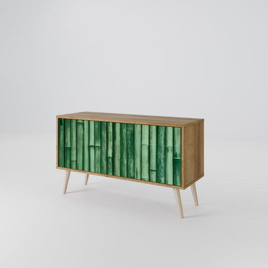 NATURAL GREEN Mueble de TV Compacto de 2 puertas