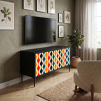 COLORFUL NOSTALGIA Mueble de TV Compacto de 2 puertas