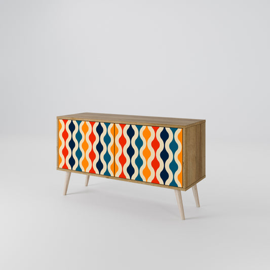 COLORFUL NOSTALGIA Mueble de TV Compacto de 2 puertas