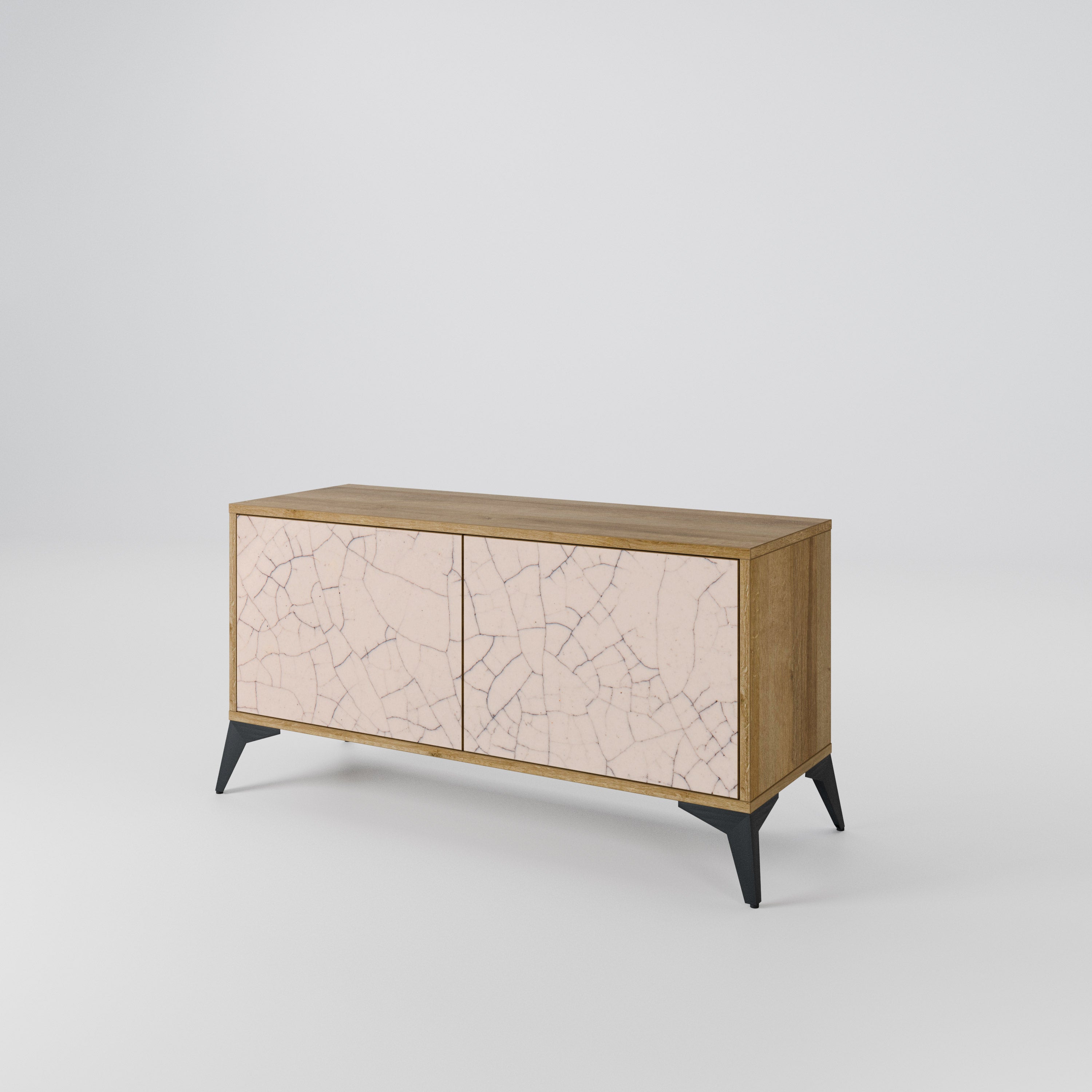 CERAMIC TEXTURE Compact 2-Door TV Cabinet