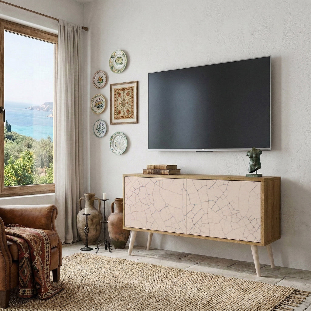 CERAMIC TEXTURE Mueble de TV Compacto de 2 puertas