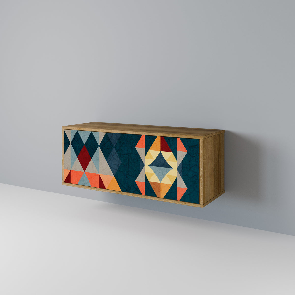 CRACKED ILLUSION Mueble de TV Compacto de 2 puertas