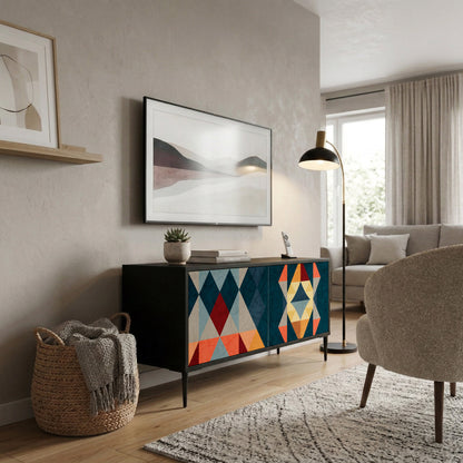 CRACKED ILLUSION Mueble de TV Compacto de 2 puertas
