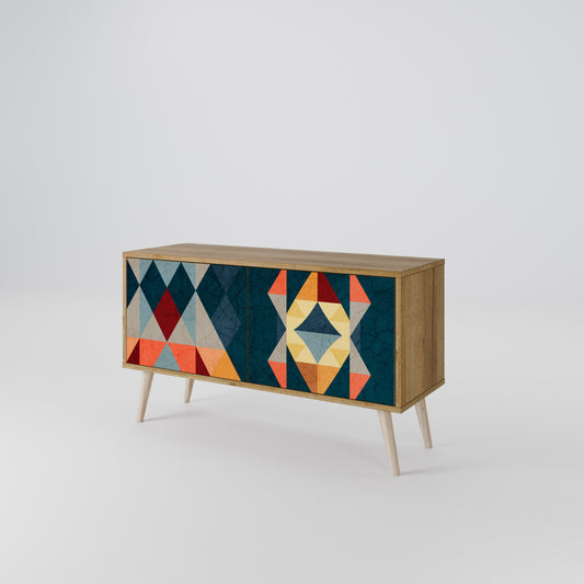 CRACKED ILLUSION Mueble de TV Compacto de 2 puertas