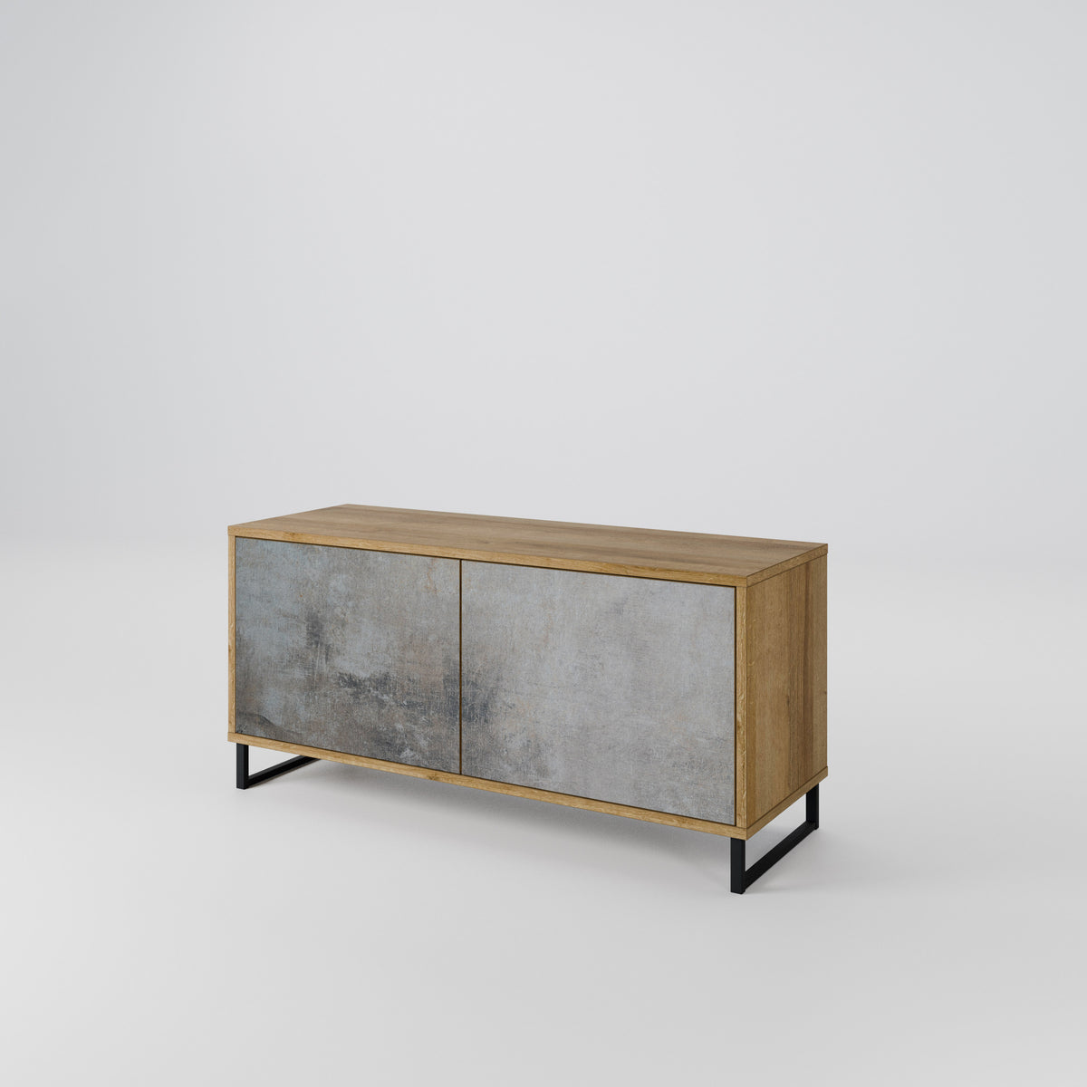 CONCRETE WALL Mueble de TV Compacto de 2 puertas