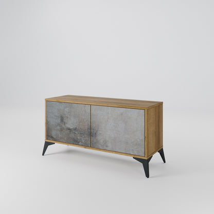 CONCRETE WALL Mueble de TV Compacto de 2 puertas