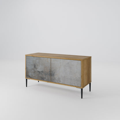 CONCRETE WALL Mueble de TV Compacto de 2 puertas