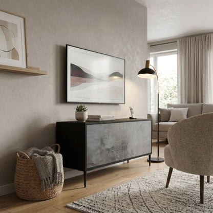 CONCRETE WALL Mueble de TV Compacto de 2 puertas