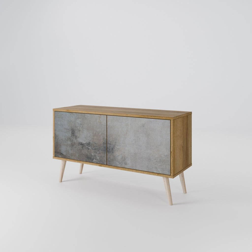 CONCRETE WALL Mueble de TV Compacto de 2 puertas