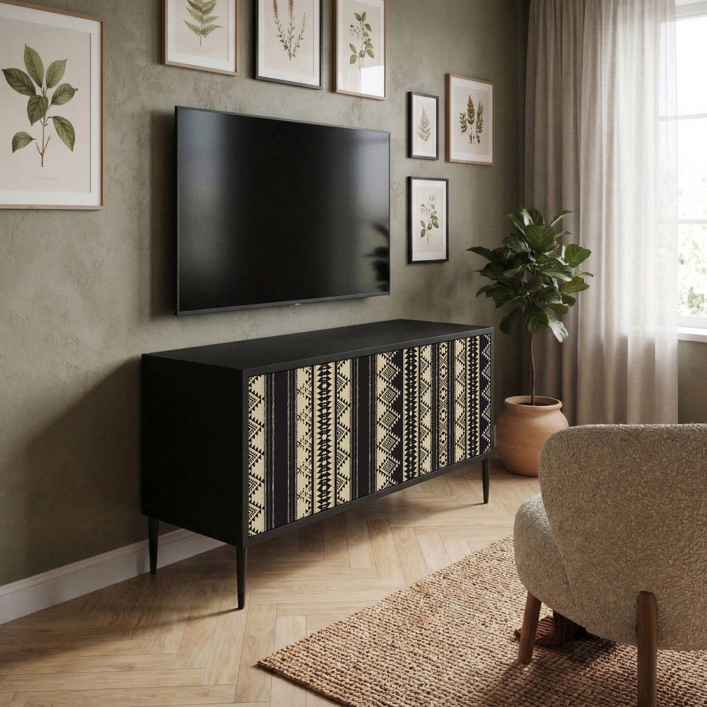 AZTEC Mueble de TV Compacto de 2 puertas