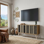 AZTEC Mueble de TV Compacto de 2 puertas