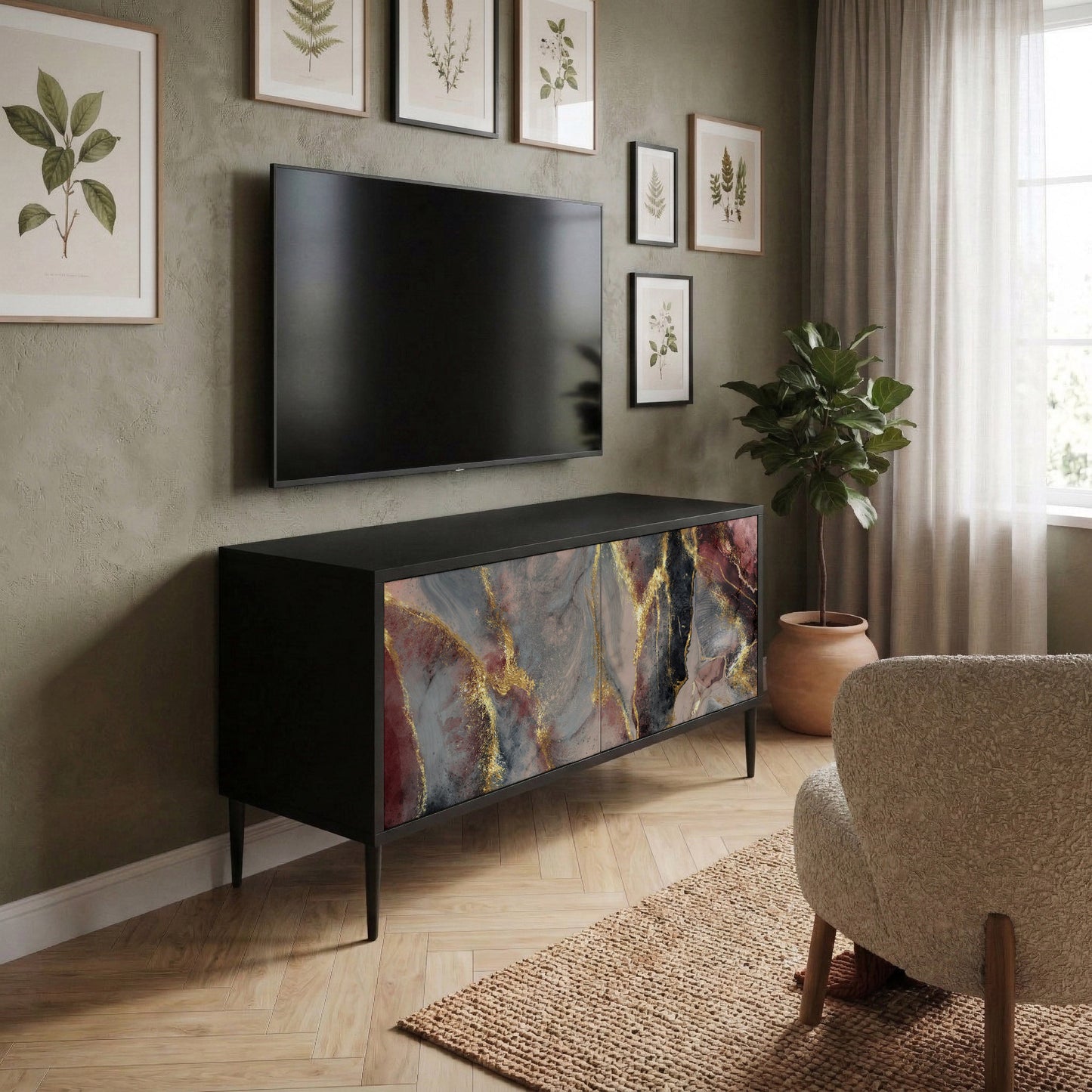 GOLDEN TIDES Compact 2-Door TV Cabinet