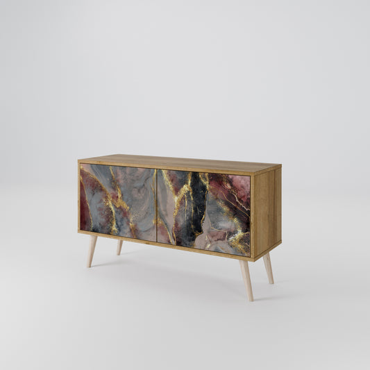 GOLDEN TIDES Mueble de TV Compacto de 2 puertas