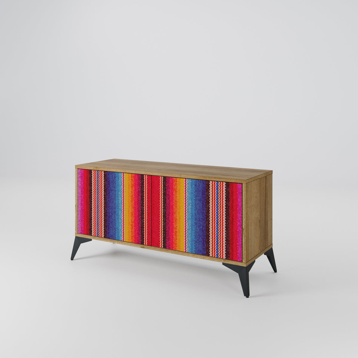 ETHNIC MEXICAN Mueble de TV Compacto de 2 puertas