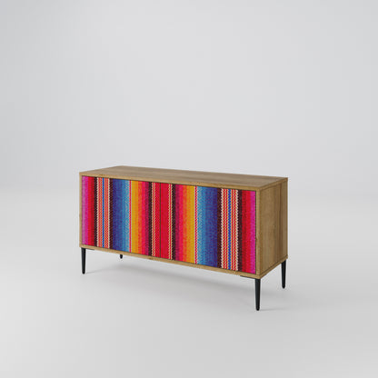 ETHNIC MEXICAN Mueble de TV Compacto de 2 puertas