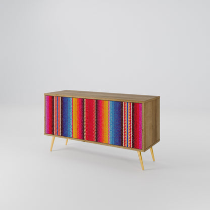 ETHNIC MEXICAN Mueble de TV Compacto de 2 puertas