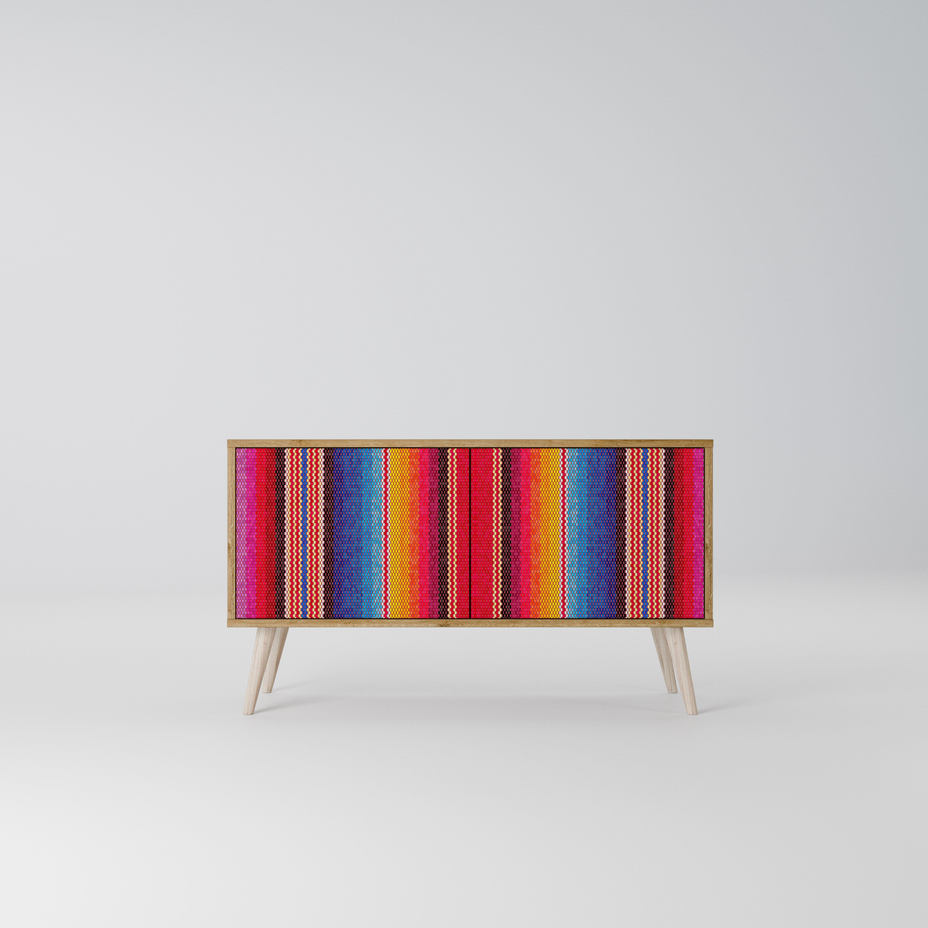 ETHNIC MEXICAN Mueble de TV Compacto de 2 puertas