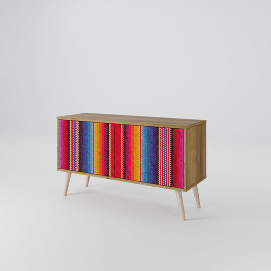 ETHNIC MEXICAN Mueble de TV Compacto de 2 puertas
